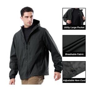 CAMEL CROWN Waterproof Softshell Jacket Hooded Rain Windbreaker Size 3XL